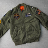 ラルフローレン パッチワーク リバーシブル MA - 1 カーキ / オレンジ - NEWSED