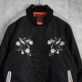 ショット × アンダースンベル 刺繍 MA - 1 スカジャン 中綿ジャケット ブラック - NEWSED