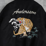 ショット × アンダースンベル 刺繍 MA - 1 スカジャン 中綿ジャケット ブラック - NEWSED