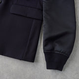 ジバンシィ 異素材切り替え MA - 1 ドッキング シングル テーラードジャケット ネイビー - NEWSED