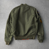 ラルフローレン パッチワーク リバーシブル MA - 1 カーキ / オレンジ - NEWSED