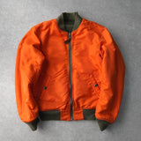 ラルフローレン パッチワーク リバーシブル MA - 1 カーキ / オレンジ - NEWSED