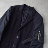 ジバンシィ 異素材切り替え MA - 1 ドッキング シングル テーラードジャケット ネイビー - NEWSED