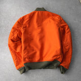 ラルフローレン パッチワーク リバーシブル MA - 1 カーキ / オレンジ - NEWSED