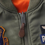 ラルフローレン パッチワーク リバーシブル MA - 1 カーキ / オレンジ - NEWSED