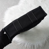 エルメス ドーヴィルPM キャンバス ハンドバッグ ブラック / ホワイトステッチ