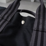 エルメス フールトゥ MM キャンバス ハンドバッグ ブラック グレー - NEWSED