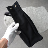 エルメス フールトゥ MM キャンバス ハンドバッグ ブラック グレー - NEWSED