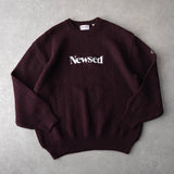 Newsed ロゴ リメイク ニット 厚手 ボルドー No.433 - NEWSED