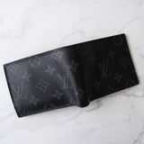 ルイ ヴィトン モノグラム・エクリプス ポルトフォイユ・マルコ NM 二つ折り財布 ブラック ICチップ内蔵 - NEWSED