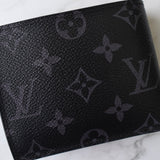 ルイ ヴィトン モノグラム・エクリプス ポルトフォイユ・マルコ NM 二つ折り財布 ブラック ICチップ内蔵 - NEWSED