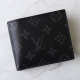 ルイ ヴィトン モノグラム・エクリプス ポルトフォイユ・マルコ NM 二つ折り財布 ブラック ICチップ内蔵 - NEWSED