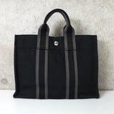 エルメス フールトゥPM キャンバス ハンドバッグ ブラック - NEWSED