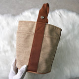 エルメス サクソーPM トワルアッシュ ハンドバッグ ベージュ / ブラウン - NEWSED