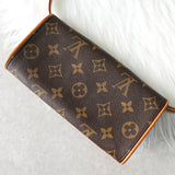 ルイ ヴィトン モノグラム ポシェットツインPM ミニハンドバッグ ブラウン - NEWSED