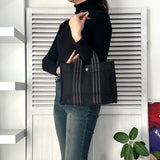 エルメス フールトゥPM キャンバス ハンドバッグ ブラック / グレー - NEWSED