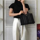 エルメス フールトゥ PM キャンバス ハンドバッグ ネイビー / グレー - NEWSED