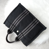 エルメス フールトゥ PM キャンバス ハンドバッグ ブラック / グレー - NEWSED