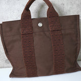 エルメス エールラインPM キャンバス ハンドバッグ ブラウン - NEWSED