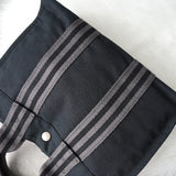 エルメス フールトゥ PM キャンバス ハンドバッグ ブラック / グレー - NEWSED