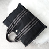 エルメス フールトゥ PM キャンバス ハンドバッグ ブラック / グレー - NEWSED