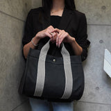 エルメス カンヌPM キャンバス ハンドバッグ ブラック - NEWSED