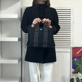 エルメス フールトゥ PM キャンバス ハンドバッグ ブラック / グレー - NEWSED