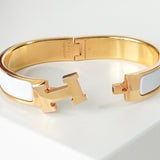 エルメス クリッククラックPM バングル GP ゴールド ホワイト - NEWSED