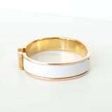 エルメス クリッククラックPM バングル GP ゴールド / ホワイト 箱付き - NEWSED