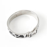 エルメス クリッククラックPM Panoplie Equestre 乗馬の装具一式 バングル シルバー ブラック ホワイト 箱付き - NEWSED