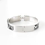 エルメス クリッククラックPM Panoplie Equestre 乗馬の装具一式 バングル シルバー ブラック ホワイト 箱付き - NEWSED