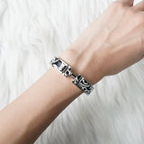 エルメス クリッククラックPM Panoplie Equestre 乗馬の装具一式 バングル シルバー ブラック ホワイト 箱付き - NEWSED