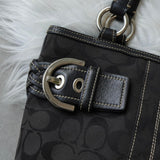 コーチ シグネチャー キャンバス ハンドバッグ ブラック - NEWSED