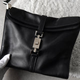 グッチ ジャッキー レザー ワンショルダーバッグ ブラック - NEWSED