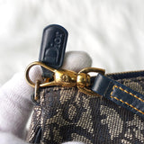 ディオール トロッター キャンバス / レザー サドルバッグ アクセサリーポーチ ハンドバッグ グレー / ネイビー - NEWSED