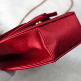 イヴ サンローラン リボン サテン ショルダーバッグ ポシェット レッド - NEWSED