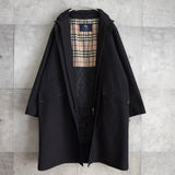 バーバリー ロンドン スタンドカラー フェイクレイヤード ロングコート ノバチェック柄 キルティングベストライナー付き ブラック - NEWSED