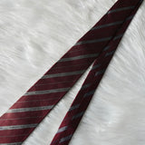 バレンシアガ ヴィンテージ シルク ストライプ柄 ロゴ ネクタイ ワインレッド - NEWSED