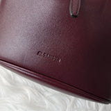 ジルサンダー ドローストリング レザー 巾着バッグ ハンドバッグ ボルドー - NEWSED