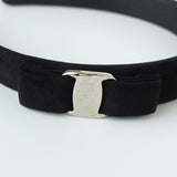 サルバトーレ フェラガモ ヴァラ リボン スエード カチューシャ ブラック - NEWSED