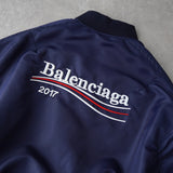 バレンシアガ ロゴ 中綿入り ボンバージャケット ネイビー - NEWSED