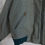 ラコステ リバーシブル ブルゾン スタジャン ロゴパッチ チェック柄 グリーン/カーキ - NEWSED