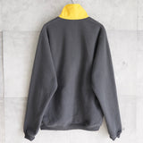 アディダス ハーフジップ フリース ロゴ刺繍 グレー/イエロー - NEWSED