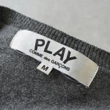 プレイ コムデギャルソン ハートロゴ カーディガン グレー レディース - NEWSED