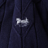 セリーヌ ヴィンテージ サルキー 馬車 刺繍 金ボタン カーディガン ネイビー/ホワイト - NEWSED
