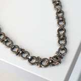 サルバトーレ フェラガモ ガンチーニ チェーン ネックレス ブラックシルバー - NEWSED