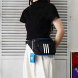 バレンシアガ アディダスコラボ トレフォイルロゴ ナイロン ウエストバッグ ボディバッグ ブラック / ブルー タグ付き未使用品 - NEWSED