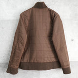 フレッドペリー ロゴ 刺繍 ニット切り替え キルティングジャケット 中綿ブルゾン ブラウン - NEWSED