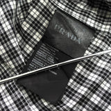 プラダ ギンガムチェック柄 長袖シャツ フォーマル メンズ ブラック / ホワイト - NEWSED