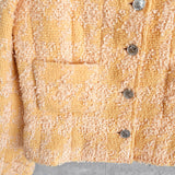 シャネル ヴィンテージ ココマーク メタルボタン ツイードジャケット オレンジ イエロー - NEWSED